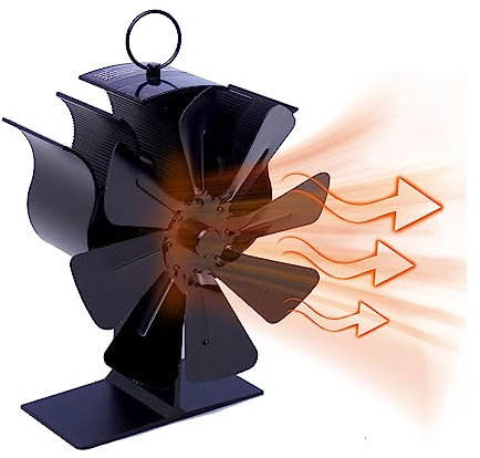 mumisuto Log Burner Stove Fan with 8 Blades, Log Burner Fan Silent Circulating Warm Air, Saving Fuel, Efficient Heat Distribution for Wood, Log Burner, Fireplace Accessories