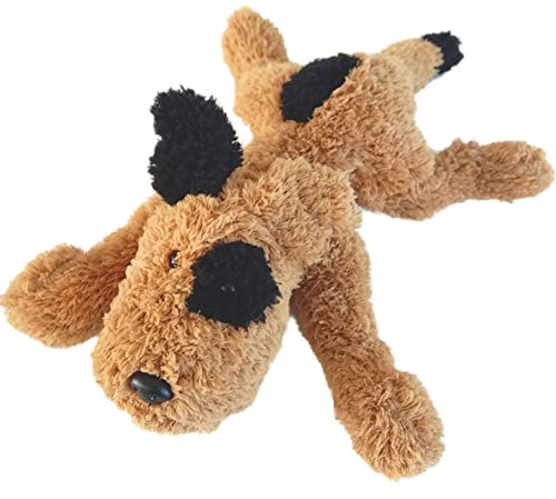 CHINOCO Plüschtier Hund liegend weich Kuscheltier Stofftier Schmusetier Kinder Baby Spielzeug Geschenk L25cm