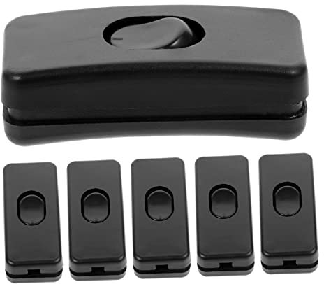 OSALADI 5pcs Black Inline Switch Brushed Light Switch Power off for Desk Floor Mirror Wall Lamp Appliance