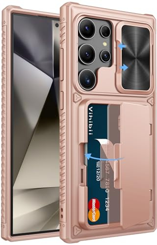 Vihibii for Samsung Galaxy S24 Ultra Wallet Case, Rose Gold