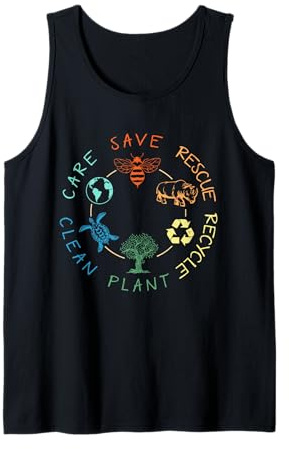 Save Bees Rescue Animals Recycle Plastic Earth Day Tank Top
