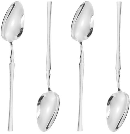 Ouliget Cucharas de sopa asiáticas, cucharas de sopa chinas, cucharas de acero inoxidable, cucharas de sopa gruesas y pesadas de acero inoxidable, cucharas de mesa, cucharas de cena, cuchara cuadrada