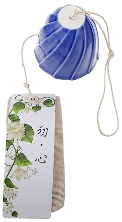 OFFSCH 2stücke Japanische Keramik Windspiel Handgefertigter Eleganter Für Garten Und Raumdekoration Blauer Farbverlauf Mit Harmonischem Handgemachtes Japanisches Keramik Windspiel