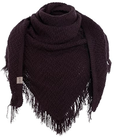 KNIT FACTORY - Dreiecksschal Amber - Damen Strickschal mit Wolle - Umschlagtuch für den Herbst und Winter - Winterschal - Dreieckstuch - Hochwertige Qualität - XXL Schal - 190x85 cm