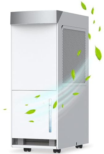 Deshumidificadores De 20 L/día para La Húmeda del Hogar, Deshumidificador De Compresor con Ropa Seca, Pantalla De Humedad Digital, Ultra Silencioso, Eficiencia Energética, Drenaje Continuo
