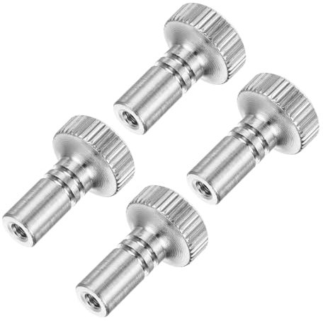 sourcing map 4Pcs Lamp Turn Knob On/Off Lamp Switch Replacement Brass Light Switch Knob Lamp Knob Lamp Switch Extension 19mm Length for Lamp Socket Switch, Silver