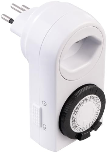 revolt Tageszeitschaltuhr: CH: Mechanischer 24-Std.-Timer für Steckdose Typ J, bis 2.300 Watt (Zeitschaltuhr Steckdose mechanisch)