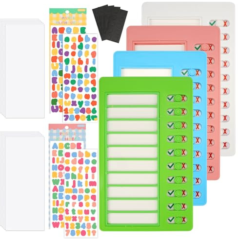 4 Stück To Do List Checklist Boards, Diy Abwischbar Memo Checklist Boards, Austauschbaren Plastiktafel Chore Chart Memo Board, Abnehmbare Wiederverwendbare To Do List Memo für Kinder Lernplanung