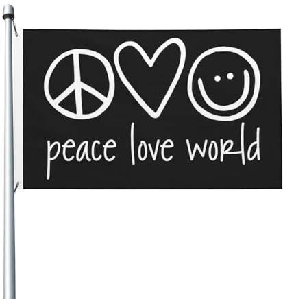 Garten Fahnen Frieden, Liebe, Welt Dekoration Fähnchen Premium,Personalisierte Garten Flagge Für Veranda Feiertage Hof 90X150Cm