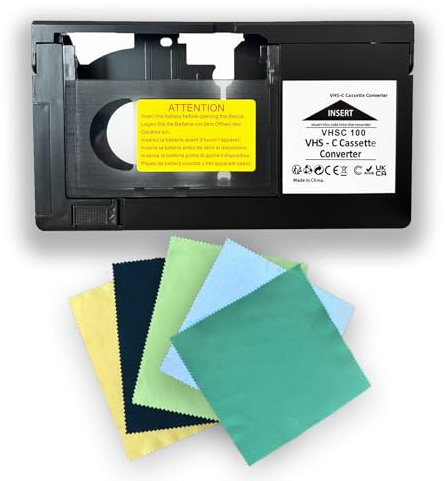 VHS-C to VHS Motorized Cassette Adapter - Tape Converter for Playback on Standard VHS Players. for VCA115 (Not Compatible with Hi8, 8mm, or Mini DV Tapes)