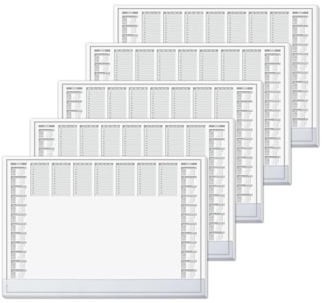 SIGEL Papier-Schreibtischunterlage DIN A2 Kalender 2026-2027 5er Set | H6366/5, Transparente Schutzleiste, 40 Blatt je Block aus nachhaltigem Papier