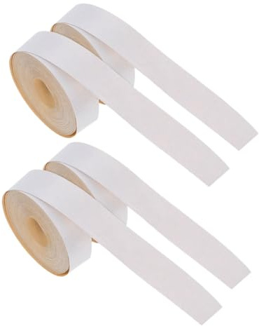 Bande Adhésive de Bordure en Tissu pour Abat-jour Blanc, 4 Rouleaux | 5 M par Rouleau, Pose Facile, Accessoires pour Lampes, Usage Salon et Chambre