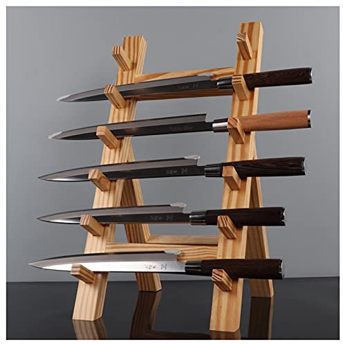 Porte-couteaux en bois – Organiseur de comptoir extra large pour couteaux de cuisine, sushis, sashimi et couteaux à steak