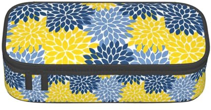 ZXERTG Dahlia Pinnata Trousse à crayons multifonction en tissu Oxford, parfaite pour le bureau et les voyages, Noir , Taille unique, Trousse de maquillage