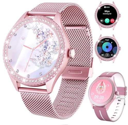 Homailida Montre Connectée pour Femmes 1,32 Montre de Fitness Étanche Moniteur de Fréquence Cardiaque et de Sommeil, 123 Modes Sportifs, Compteur de Pas, Compatible Android 5.0 & iOS 9.0+, Violet
