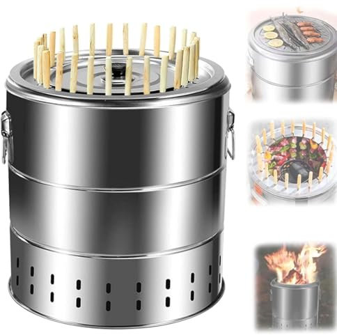 Barbecue vertical suspendu, fumoir, tonneau à charbon de bois, barbecue vertical suspendu, tonneau en acier inoxydable, panier à grillades roulant