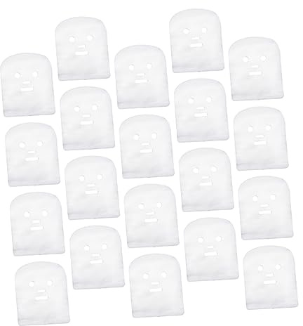 VICASKY 100 Stück Vorgeschnittene Mulltuch Gesichtsmasken im Grimassen Design aus Baumwollgaze Feuchtigkeitsspeichernd und Konturgeformt für Spa Hautpflege