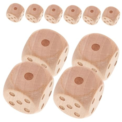 FRCOLOR 20 pezzi Dadi Portatili Legno con Angoli Arrotondati Dadi Numerici Cubici per Giochi da Tavolo e Feste Resistenti e Creativi per Uso Versatile
