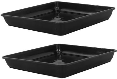 NOLITOY 2 pièces Soucoupe Plastique Pot Carré Bac Plastique Carré pour Pots Fleurs Plateau Récupérateur Eau Extérieur et Intérieur Plateau de Drainage pour Jardinière Adapté Jusqu