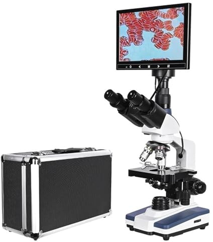 Professionelles digitales Trinokular-HD-Mikroskop for biologische Labore mit 5 MP, USB-LED + elektronisches Okular + 9-Zoll-LCD,Präziser Fokus