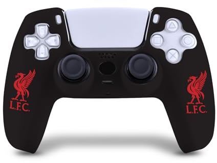Head Case Designs Officially Licensed Liverpool Football Club Red Liverbird Logo Black Silicone Game Controller Skin Case Compatible With PS5 Sony DualSense Controller