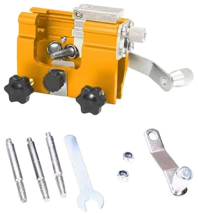 Affilatrice per motosega, affilatrice per motosega, universale, affilatrice per motosega con 3 testine abrasive, kit per affilare la catena per tutti i tipi di seghe, robusta struttura in acciaio inox