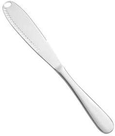 TOP-MAX 3-in-1-Butterstreicher, gezahntes Messer mit Löchern in der Klinge, Küchenhelfer aus Edelstahl zum Schneiden von Käse und Reiben von kalter Butter(S)