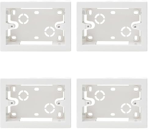 4 Pezzi Scatola Esterna 503, Cassetta da Parete Portafrutti 3 Moduli, 125 x 90 x 47 mm, IP40, Colore Bianco, Compatibile con Serie Civili