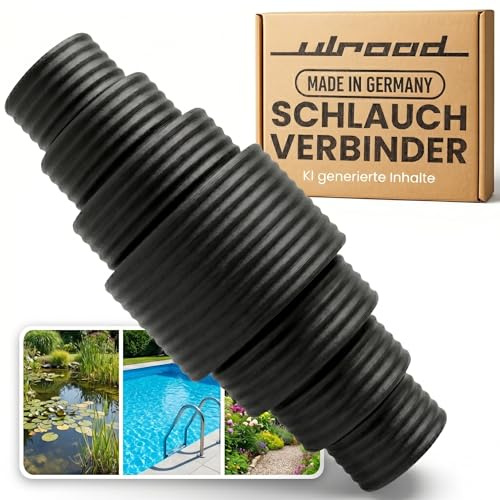 ULROAD Conector de manguera de 20/25/32/38 mm, fabricado en Alemania, conector para jardín y piscina, manguera de estanque, manguera de piscina, manguera de piscina, adaptador de reducción, de