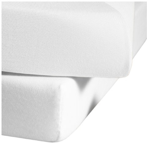 Fleuresse Jerseyspannlaken, weiß, 90 x 220 - 100 x 220 cm