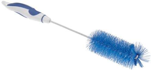 FACKELMANN 63865 Flaschenbürste, Kunststoff/PP/PA, weiß/blau, 39 x 5 x 4.5 cm