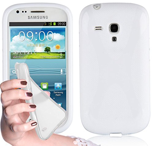 Cadorabo Hülle für Samsung Galaxy S3 Mini in Magnesium WEIß – Handyhülle aus flexiblem TPU Silikon – Silikonhülle Schutzhülle Ultra Slim Soft Back Cover Case Bumper