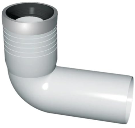 Gabbaplast Curva di Scarico WC prolungata con Guarnizione e Tappo 110/116mm, Multicolore, Standard