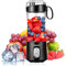 TOPESCT Portable Blender, Personal Mixer Fruit Rechargeable with USB, Mini Blender for Smoothie, Fruit Juice, Milk Shakes 380ml, Six 3D Blades for Great Mixing (Black)