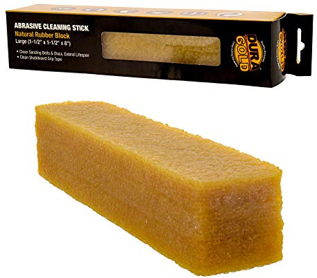Dura-Gold Abrasive Cleaning Stick for Sanding Discs, Sandpaper Belts, Skateboards - 8 Long Natural Rubber Eraser Stick - Grip Tape Cleaner, Dirt, Grim, Debris - Clean Sander, Remove Sawdust, Residue
