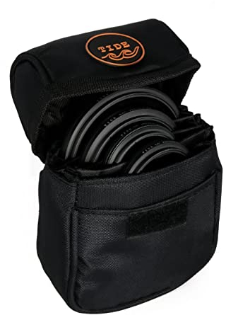Tide Optics Lens Filter Pouch | Holds 5 Filters Up to 86mm | Water & Dust Resistant Durable Protective Case with Removable Inner Lining