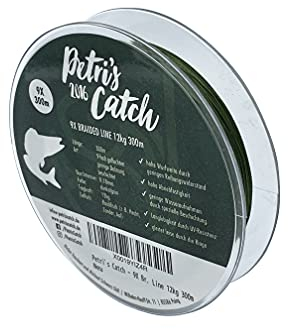 PetrisCatch 9-Fach geflochtene Angelschnur für Hecht, 300m, 12kg, 0,18mm, 9X Braided