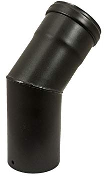 Curva gomito a 45° Fumisteria in Acciaio al Carbonio Smaltato Nero per Stufe a Pellet e Legna sp 2mm (D 80 mm)