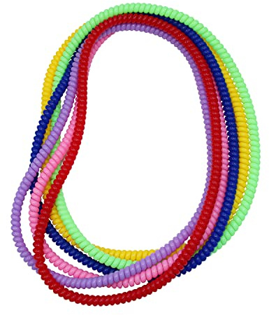 Sensory Chew Necklace for Boys and Girls, 6 Pack Stretch Chewing Necklaces for Kids with Autism ADHD SPD, Oral Motor Aids Baby Chew Toys Reduce Fidgeting for Kids Chewer (6)