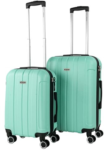 ITACA - Set valigie - Set Valigie Rigide Offerte. Valigia Grande Rigida, Valigia Media Rigida e Bagaglio a Mano. Set di Valigie con Lucchetto Combinazione TSA, Menta