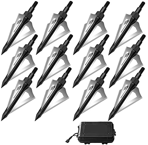 KOUHA Pfeilspitzen 100 Körnern Jagdspitzen 12 Stück Pfeilspitzen für Carbonpfeile Bogenschießen Armbrüste mit Jagdspitzen Box