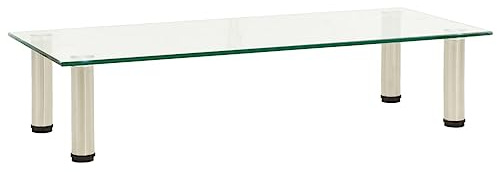 vidaXL 322766 TV-Ständer, transparent, 80 x 35 x 17 cm, gehärtetes Glas