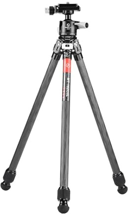 SUNWAYFOTO MT-162CIIL+XB-25P Mini Carbon Fiber Tripod for Cell iPhone & DSLR Camera,Small Complete Tripod Unit for Travel,Video,Vlogging