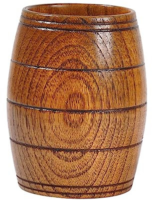 Cabilock gobelet en bois de type tonneau boire bouteille de boisson avec Whisky soucoupe passoire mug cafe verre cafe verre à café coffee cup tasse chope à Biere gobelet à bière Light Brown