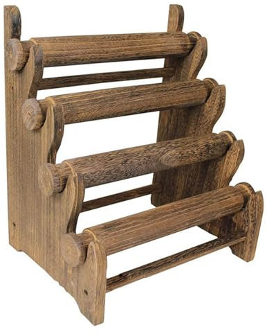 LfrXtra Holzschmuck Armband Display Ständer 4 Ebenen Wachhalter Vintage Schmuck Ständer Halskette Ausstellungsständer