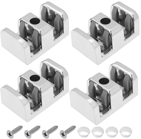 Be In Your Mind 4pcs 8mm Anti-Collision Stopper Side Guide Suitable for Glass Bathroom Sliding Door Shower Room, Sliver(50 X 30 X 24mm)