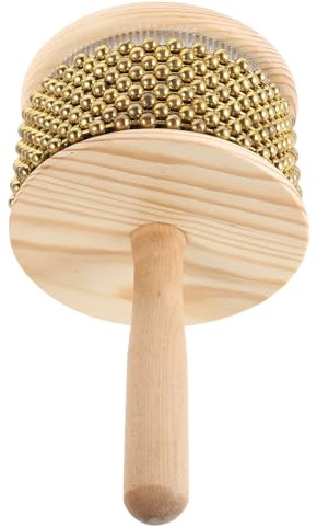 UPKOCH Cabasa a percussione musicale africana - Strumento shaker in metallo con manico in legno - Giocattolo ritmico, piccola cabasa per lezioni di musica per feste di Capodanno