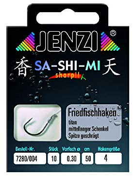 Jenzi Friedfischhaken SA-SHI-MI Gebunden Gr.4 0,30mm 50cm