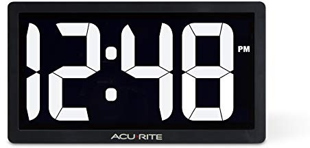 AcuRite 75114M 10-inch LED Digital Clock with Auto Dimming Brightness White