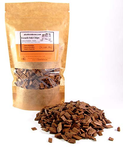 AlcoFermBrew Eichenholzchips Fraicheur 100g - Eichenholzspäne Französisch | Räucherholz | Eichenholz Chips | Holzspäne | Holzfässer
